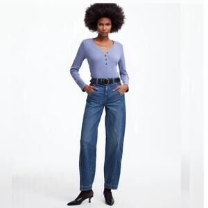 Madewell Tapered Denim Trouser Size 26 High Rise Waistline Mom Jean